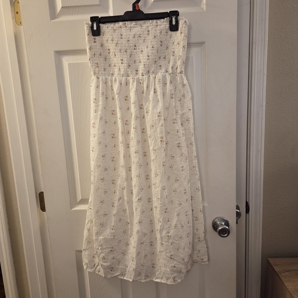 Aeropostale sz S floral strapless smocked top‎ dress boho feminine summer